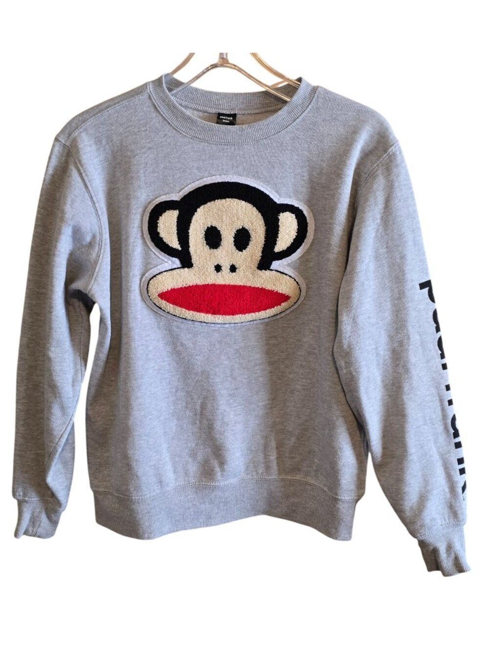 Paul Frank Juniors Gray Sweatshirt W/ Monkey Applique Small